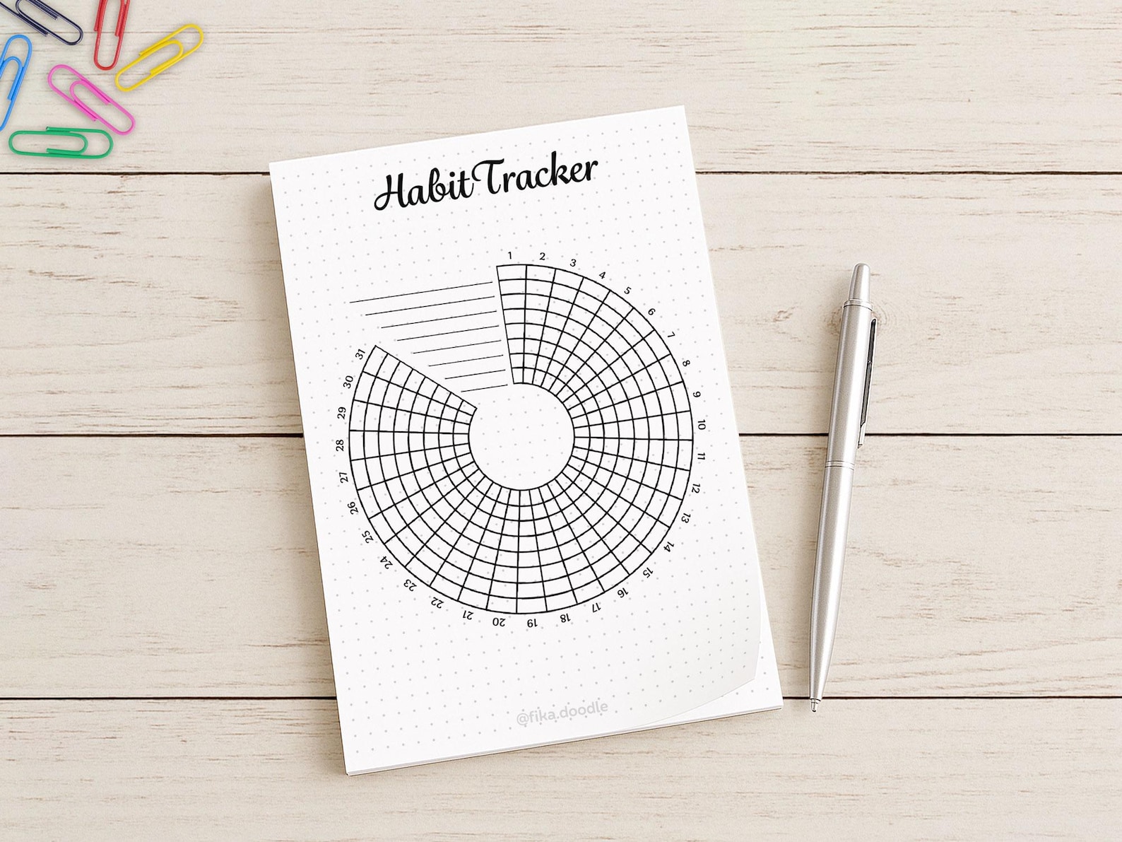 Monthly Habit Tracker Printable | Circular Design (digital Download) - Etsy