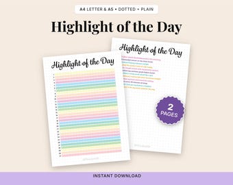 Highlight des Tages zum Ausdrucken – Arbeitsblatt zum täglichen Reflection (PDF)