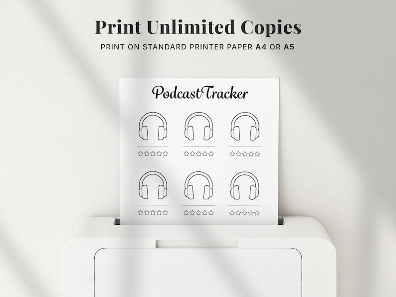 Printable Reading Journal Page Shown Printing at Home – Instant Download Reading Journal Printable Designed for A4 and A5 Paper Sizes. Print Unlimited Copies on Standard Printer Paper for Use in Ring Binders or Journals. Digital Download Book Journal and Reading Planner Pages Ready to Print Immediately After Purchase.