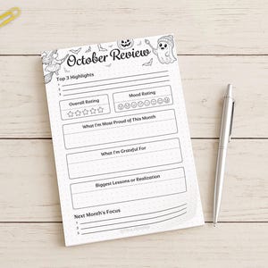October Planner Set, Witch Ghost Theme, A4 A5 Printable (Digital Download) image 6