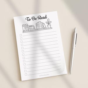 To Be Read List Printable Displayed in Minimal Desk Mockup – TBR Printable Page Designed to Track Books to Read with Checklist Layout. Printable Reading Planner and Book Wishlist Page Included in Reading Journal Bundle. Perfect for Organizing Your Reading Goals and Planning Future Books in A4, A5 and US Letter Sizes for Easy Home Printing.