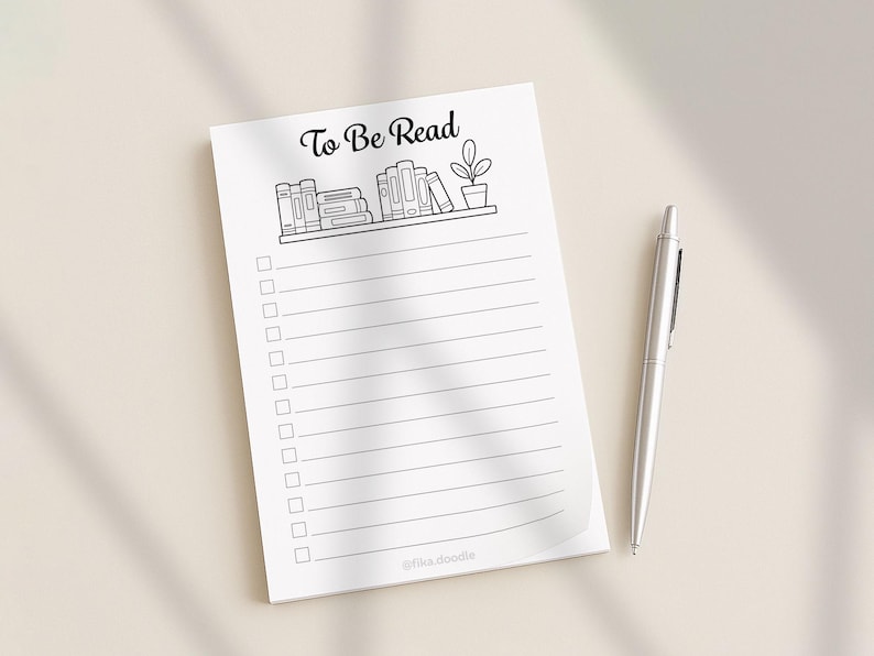 To Be Read List Printable Displayed in Minimal Desk Mockup – TBR Printable Page Designed to Track Books to Read with Checklist Layout. Printable Reading Planner and Book Wishlist Page Included in Reading Journal Bundle. Perfect for Organizing Your Reading Goals and Planning Future Books in A4, A5 and US Letter Sizes for Easy Home Printing.