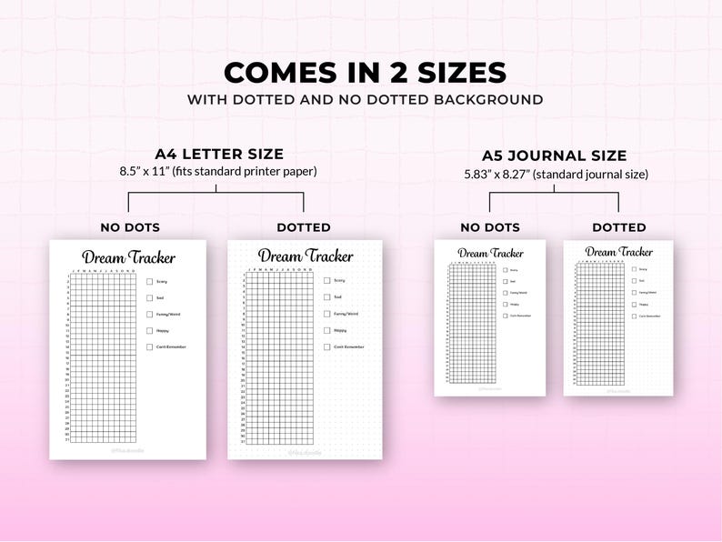 Dream Tracker Printable – Sleep Log & Dream Journal PDF (A4 and A5) image 3