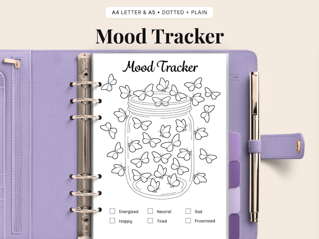 Butterfly Mood Tracker Printable - A4 A5 Journal (digital Download) - Etsy