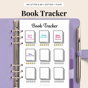 Bookshelf Book Tracker Printable | Reading Log (Digital Download)