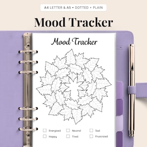 Leaves Mood Tracker - Diario quotidiano delle emozioni stampabile (download digitale A4/A5)