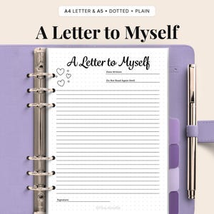 Carta a mí mismo imprimible – Diario reflexivo PDF (A4 y A5)