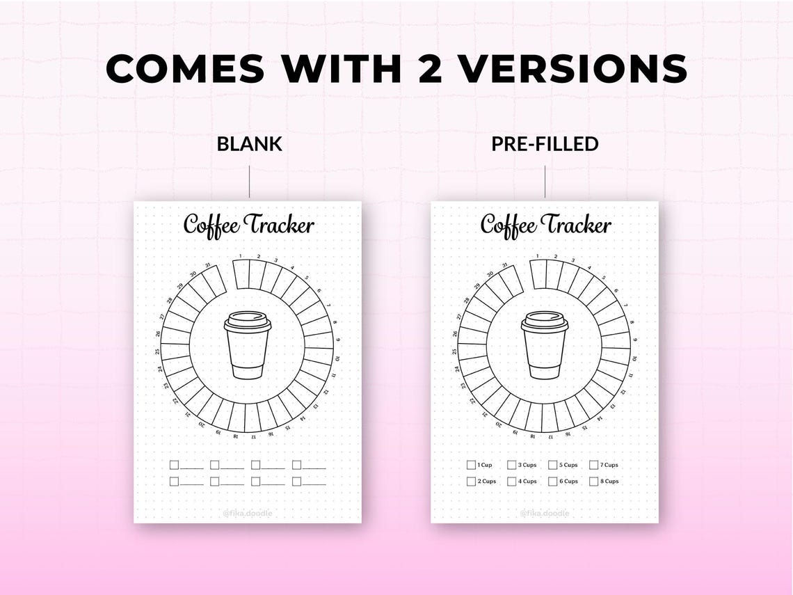 Coffee Tracker Printable | Bullet Journal Coffee Log | Daily Caffeine ...