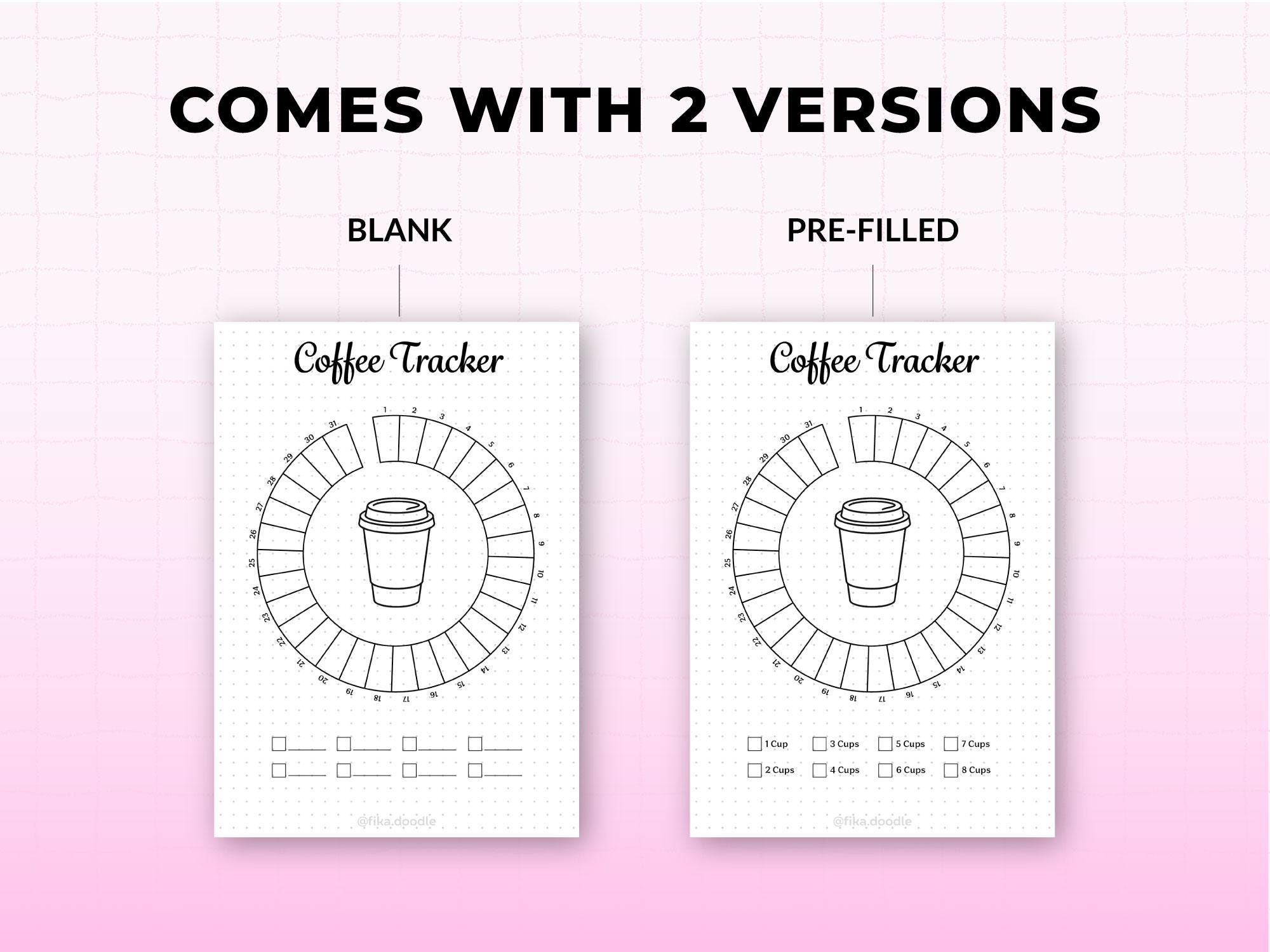 Coffee Tracker Printable | Bullet Journal Coffee Log | Daily Caffeine ...