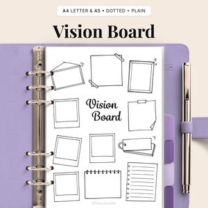 Modèle Vision Board imprimable • Définition d'objectifs, manifestation (PDF)