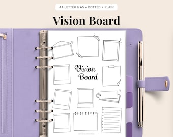 Afdrukbaar Vision Board-sjabloon • Doelen stellen, manifestatie (pdf)
