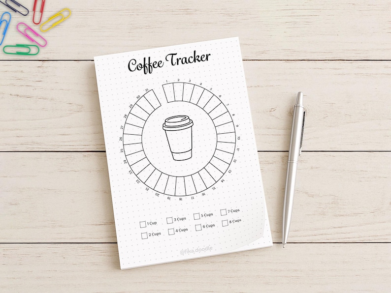Coffee Tracker Printable | Bullet Journal Coffee Log | Daily Caffeine ...