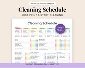 Printable Cleaning Schedule | Weekly Cleaning Checklist | Simple Cleaning Routine Planner | ADHD Friendly Cleaning Chart | Instant Download