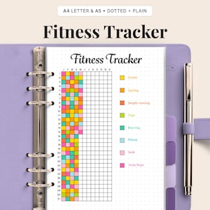 Fitness Tracker Printable • Workout Log, Wellness Planner (Digital Download)