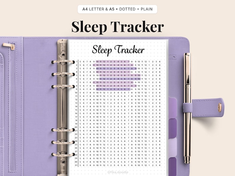 24-Hour Sleep Tracker Printable | Wellness Log (A4/A5 Digital Download) image 1
