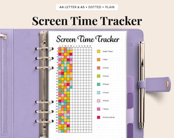 Screen Time Tracker Printable • Yearly Device Log (PDF)