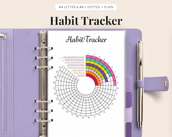 Monthly Habit Tracker Printable | Circular Design (Digital Download)