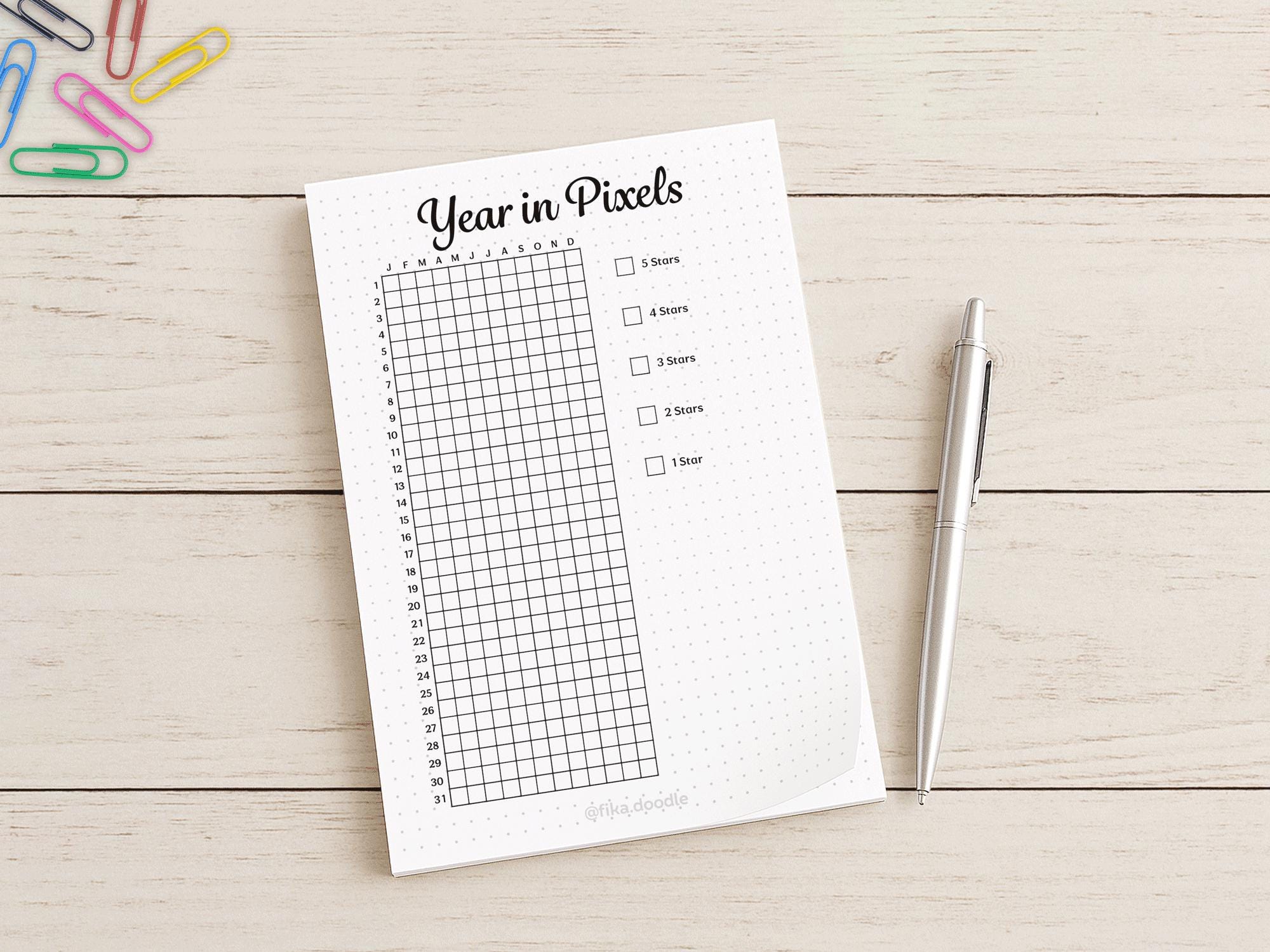 Year in Pixels Printable – Mood Tracker PDF (A4 & A5) - Etsy