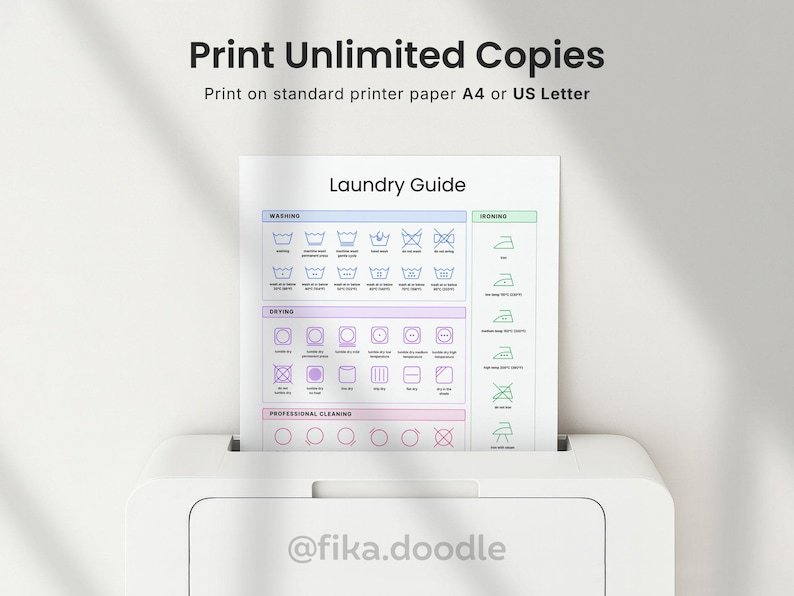 Printable ADHD cleaning planner PDF designed for easy home printing on A4 and US Letter paper sizes, featuring laundry guides, cleaning schedules, and ADHD-friendly home organization pages. Instant digital download with unlimited printing, editable Canva templates, and printable cleaning systems for low-stress household management.