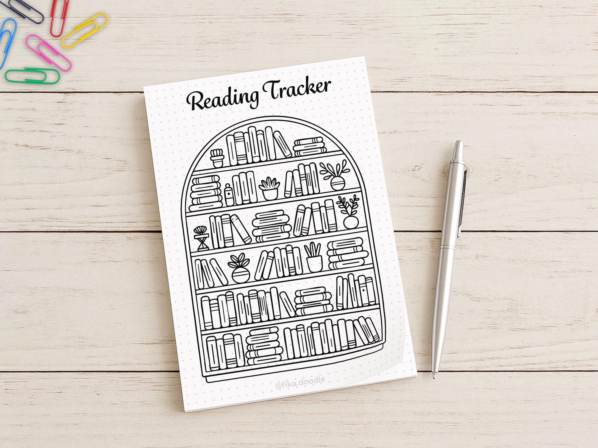 Bookshelf Reading Tracker Printable PDF | Book Log Tracker | Reading ...