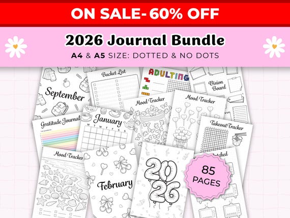 2026 Bullet Journal Kit | A4 A5 Printable Planner (Digital Download)