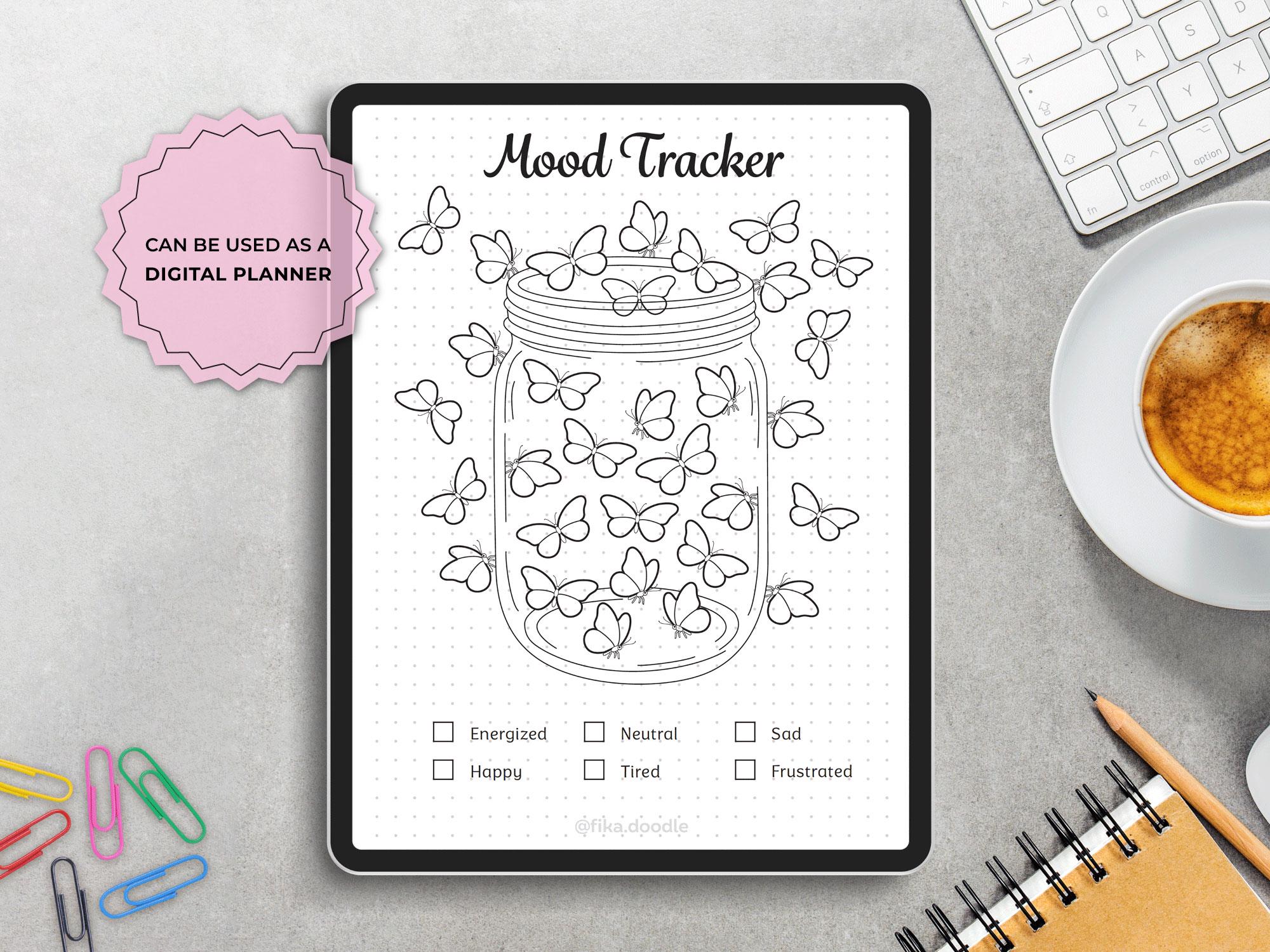 Butterfly Mood Tracker Printable - A4 A5 Journal (digital Download) - Etsy