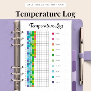 Temperature Tracker Printable | Weather Log, Climate Journal (PDF Download)