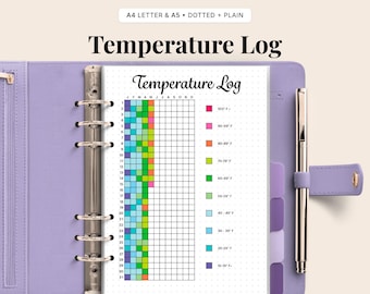 Temperature Tracker Printable | Weather Log, Climate Journal (PDF Download)