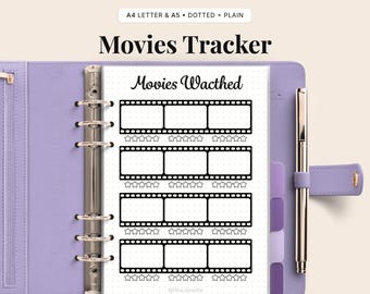 Movies Watched Tracker Printable | Film Log (Digital Download)