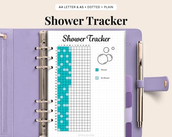 Shower Tracker Printable | Hygiene Habit, Self Care (Digital Download PDF)
