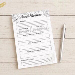 March Planner Set, Koi Fish Theme, A4 A5 Printable (Digital Download) image 6