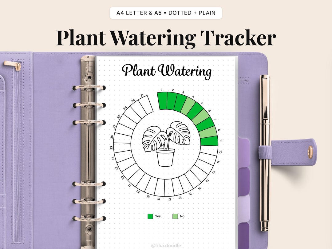 Plant Watering Tracker Printable | Monthly Plant Care Schedule (A4 & A5 ...