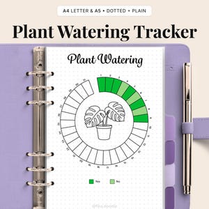 Plant Watering Tracker Printable | Monthly Plant Care Schedule (A4 & A5 Sizes)(Digital Download)