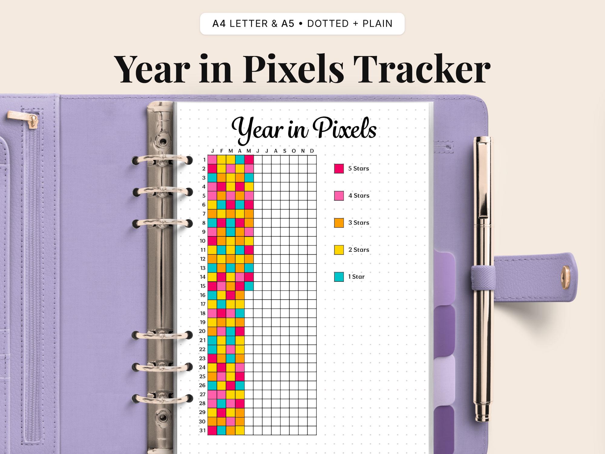 Year in Pixels Printable – Mood Tracker PDF (A4 & A5) - Etsy