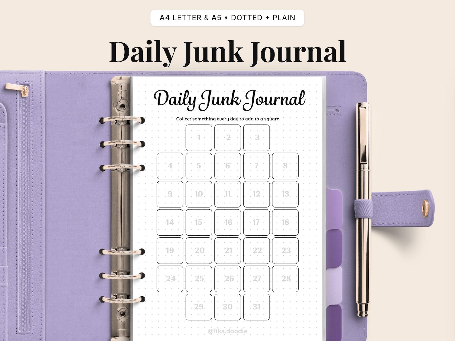 Daily Junk Journal Printable | A4 A5 Sizes (digital Download PDF) - Etsy