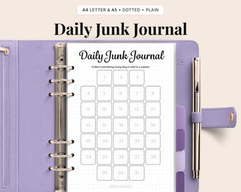 Daily Junk Journal Printable | A4 A5 Sizes (Digital Download PDF)
