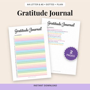 Afdrukbaar dankbaarheidsdagboek: werkblad dagelijkse mindfulness (A4/A5 pdf)