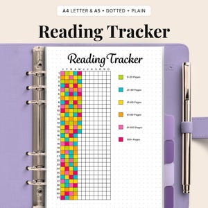 Afdrukbaar met leestracker: pdf boekenlogboek en dagboek (A4 en A5) afbeelding 1