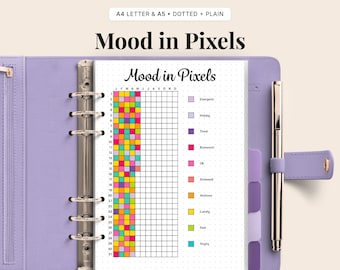 Mood in Pixels Printable – Daily Mood Tracker PDF (A4 & A5)