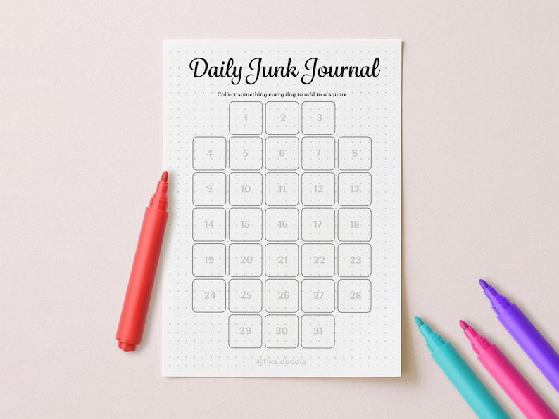 Daily Junk Journal Printable | A4 A5 Sizes (digital Download PDF) - Etsy