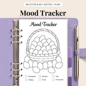 Easter Egg Basket Mood Tracker - Printable PDF (A4, A5)