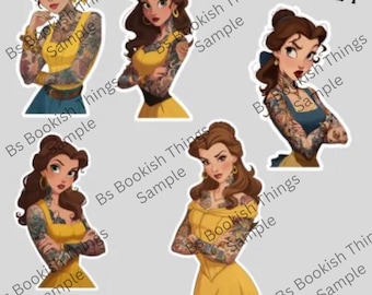 Tattooed Princess Sticker Set • Edgy Fairytale PNG (Digital Download)