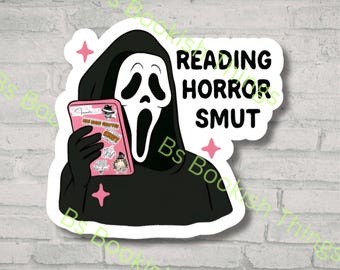 Reading Horror Smut Ghostface Sticker