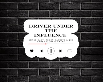 Driver Under Influence Sticker • BookTok Car Decal