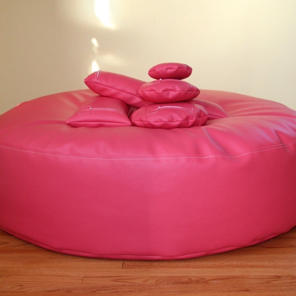 Lipstick Pink Posing Puck (tm) Waterproof Newborn Baby Photography Cushion and 5 Positioning Props, Bundled in a Sack