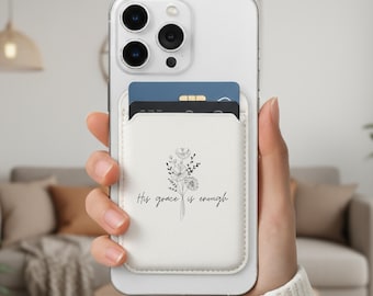 His Grace Is Enough MagSafe Wallet, Christian phone accessory, Religious phone wallet, custom magnetic wallet