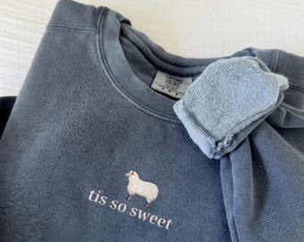 Comfort Colors Sweatshirt | Christian Embroidered Sweatshirt | Christian Crewneck | Gift for Her | Faith sweater embroidery
