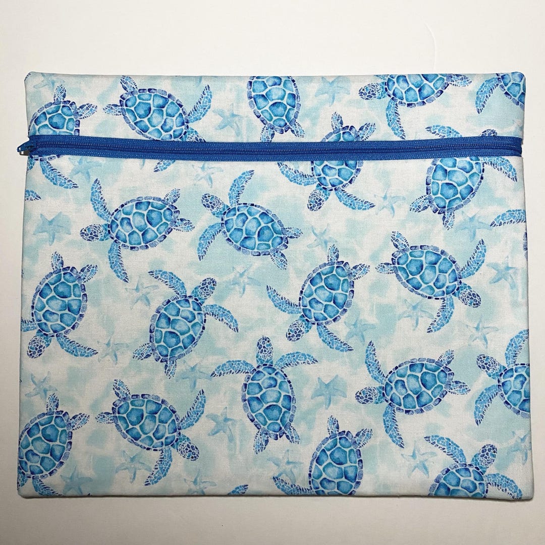 Project Bag for Cross Stitch 13x11 Turtle and Seahorse Ocean