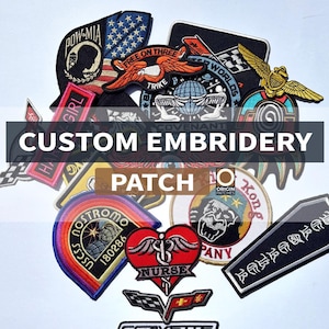 Custom Embroidered Patch, Your Logo Patch, Iron On Patch, Sew On Patch, Custom Velcro Patch for Hats, Personalized Name Patch, Jacket Patch