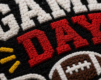 Custom Sports Letterman Chenille Patch, Personalized Chenille Gameday Football Patch For Helmet, Jacket, Football Applique, Iron On & Sew On